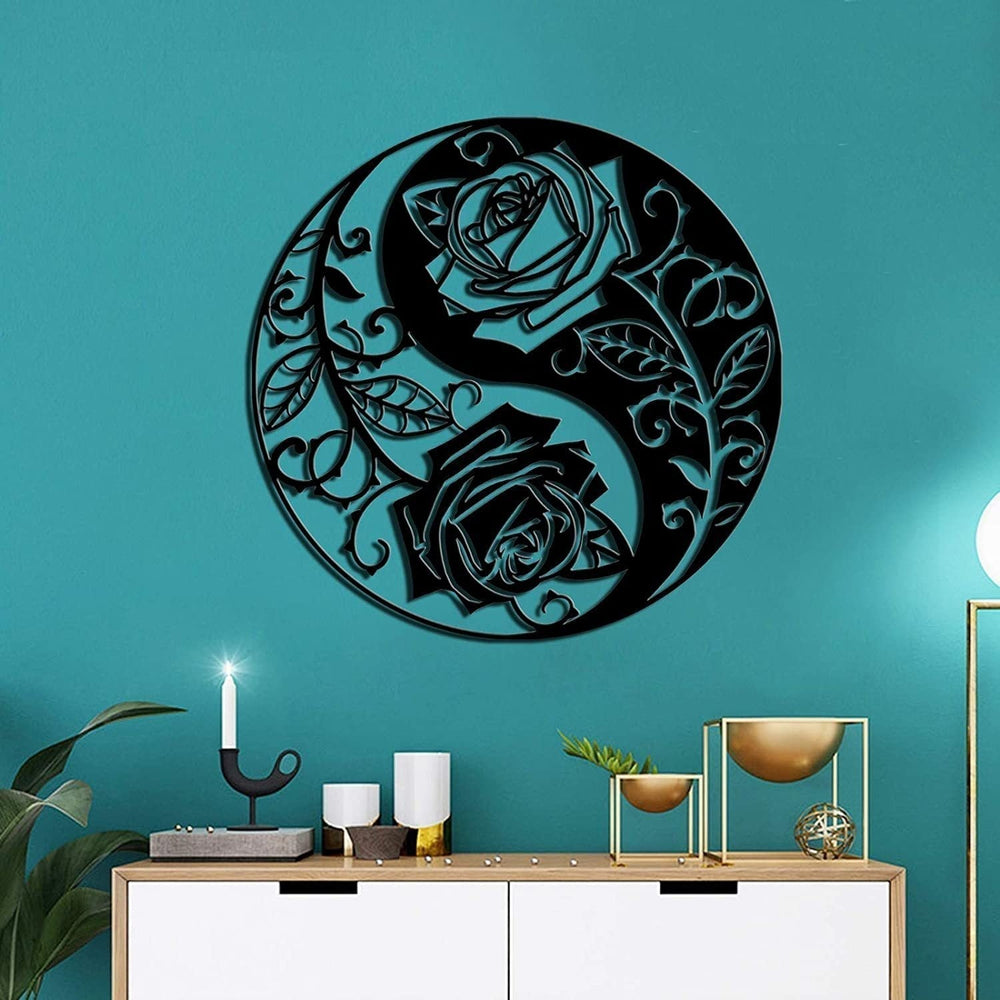 Tree of Life Metal Wall Art – Black Steel, Ø29cm & Bird Family Design