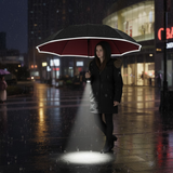 Windproof LED Umbrella – Automatic Open/Close, 105cm & Rechargeable Battery