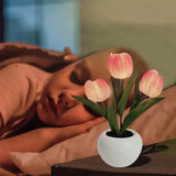 Stilvolle Tulpen-LED-Tischlampe im Keramiktopf – Warmes Dekorlicht für Gemütliche Atmosphäre