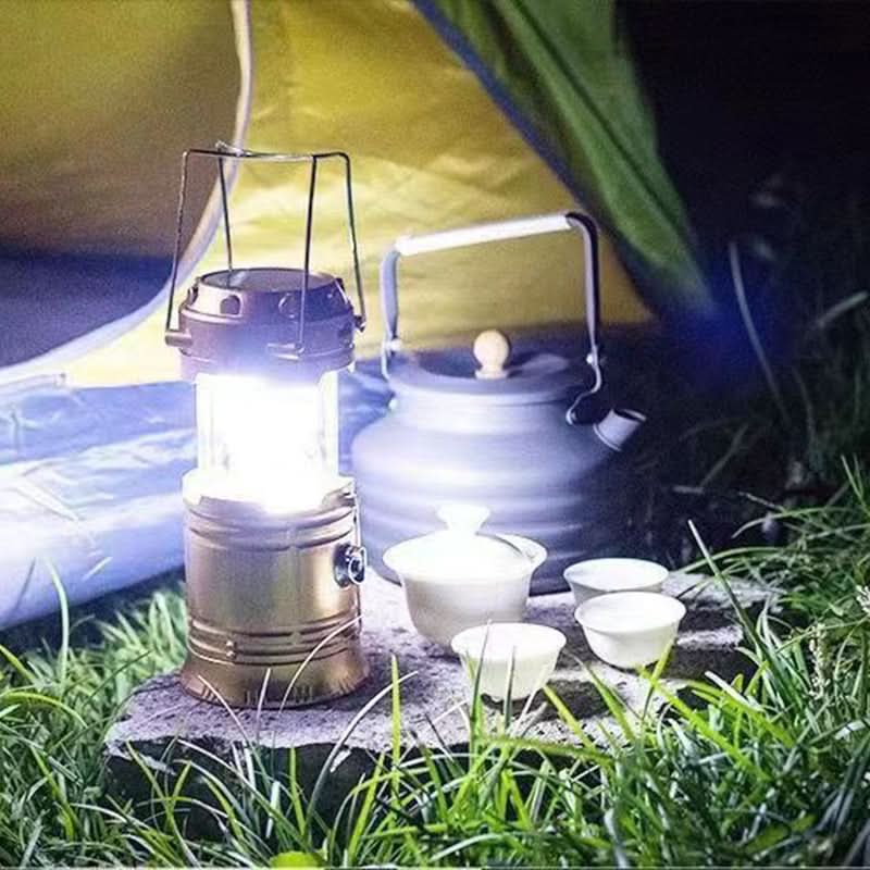 Solar LED Camping Lantern – USB Power Bank, Telescopic & Rechargeable
