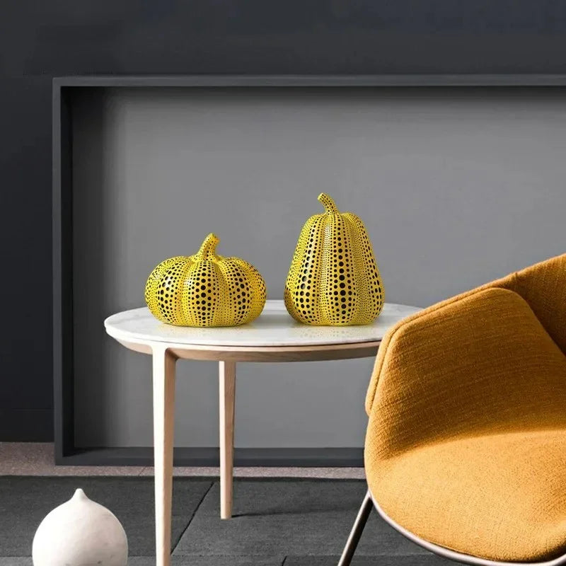Yellow Resin Decorative Figurine Collection