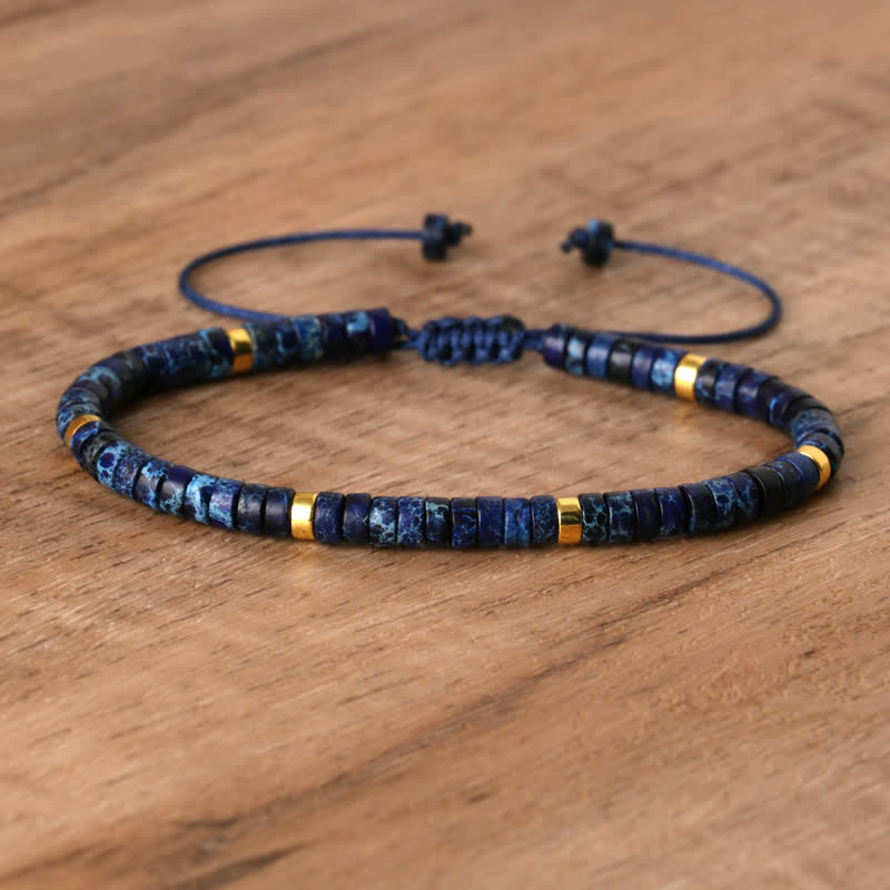 Seraphina – Braided Bracelet with 2.4mm Natural Stone Beads