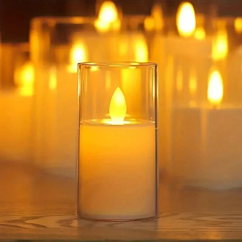LED candle with remote control & timer in glass design | Kalsten