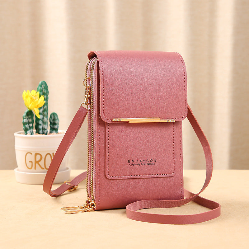 Women's RFID Leather Handbag – PU Leather, Waterproof Phone Pocket & Crossbody Strap