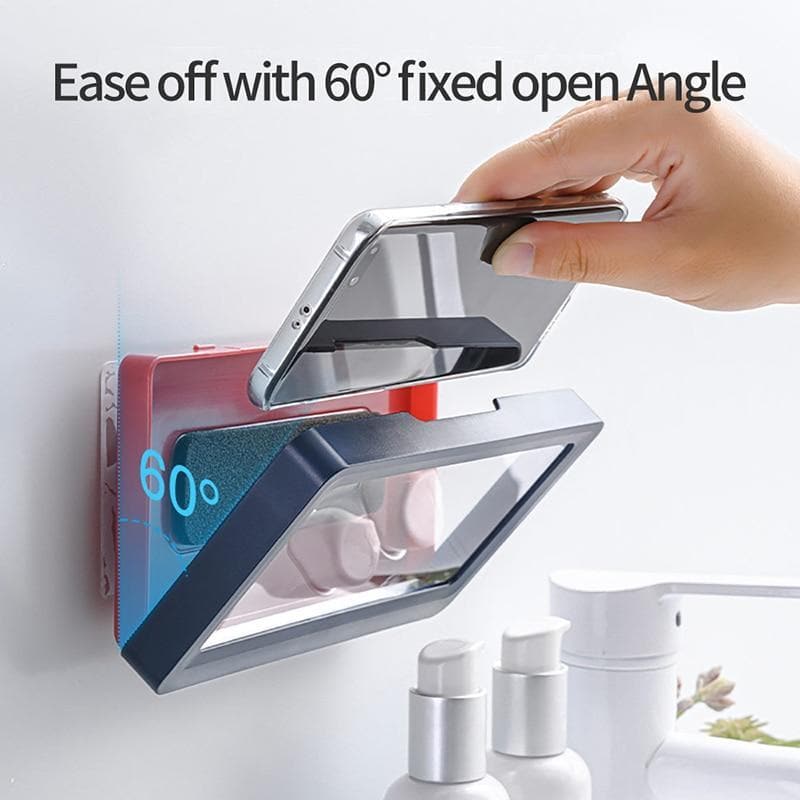 Waterproof Shower Phone Holder – Touch-Through Cover, Adhesive Mount, Fits 6.8 Inch
