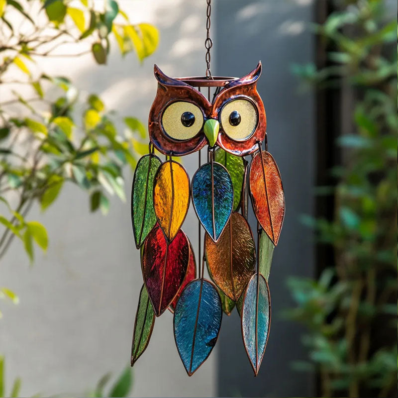Optimized Product Title: "Bunte Eulen-Hängedekoration mit Blattanhängern – Dekorative Wanddeko für Kinderzimmer und Wohnräume" 

This title includes relevant keywords while also providing additional context for potential buyers.