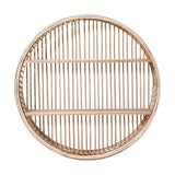 Round Bamboo Wall Shelf | Handmade Boho Floating Organizer