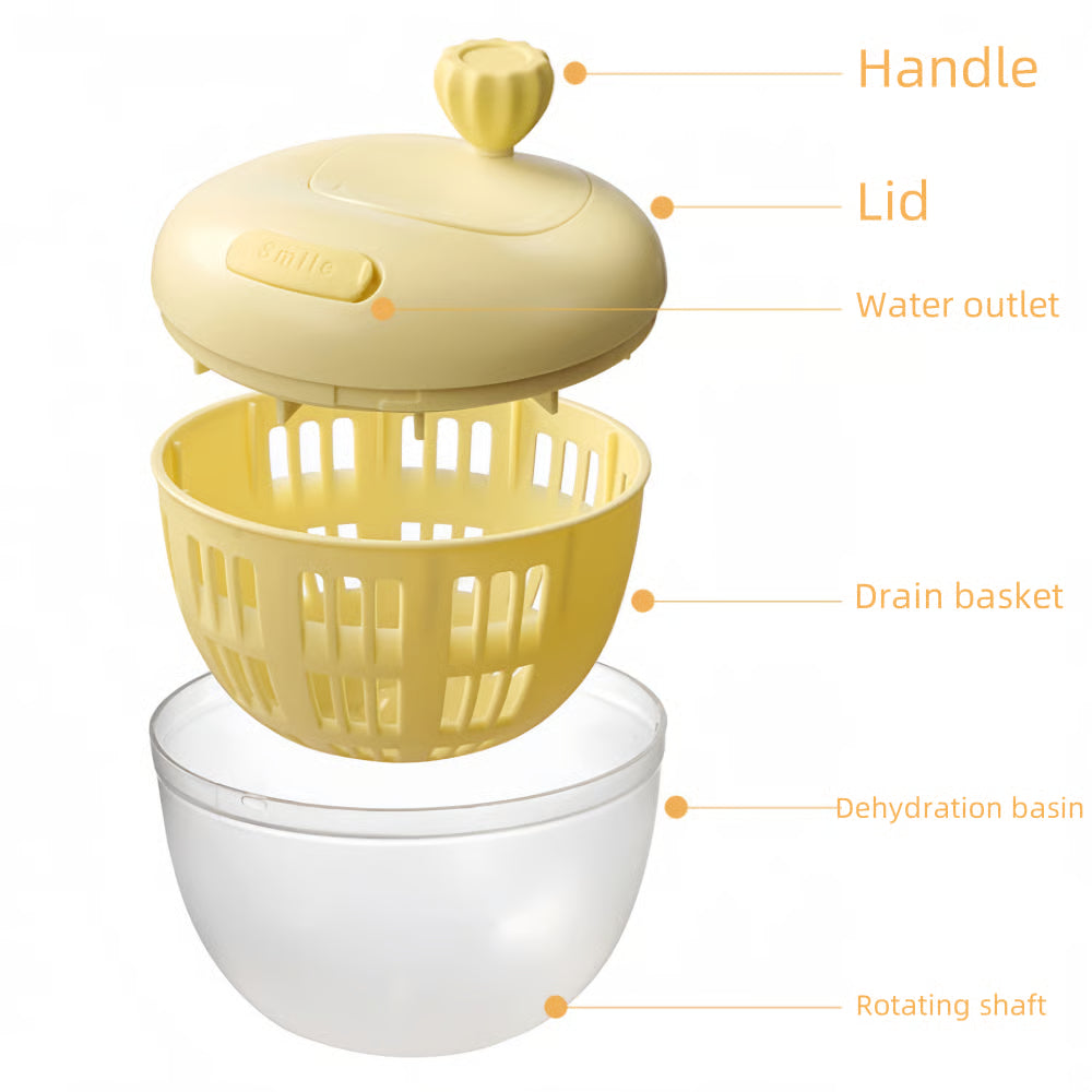 3-in-1 Salad Spinner – Wash, Dry & Store, BPA-Free & Hand Crank