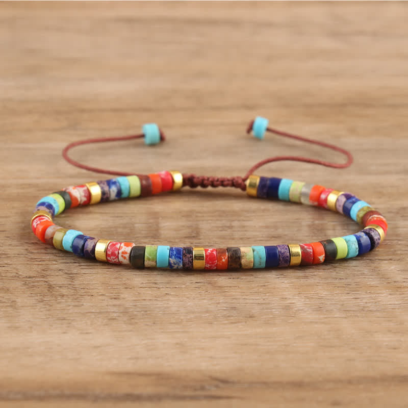 Seraphina – Braided Bracelet with 2.4mm Natural Stone Beads