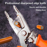 10-in-1 Wire Stripper Pliers – Alloy Steel, Ergonomic PVC Grip & Strap Cutter