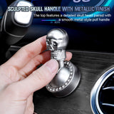 Skull Start Button Cover – Aluminum Alloy, Rhinestone Detail & Adhesive Mount