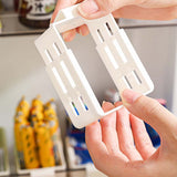 Adjustable Fridge Door Organizer – Expands 16.5–26cm, Polypropylene, White