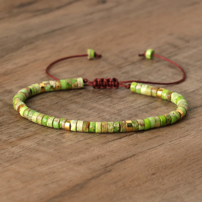 Seraphina – Braided Bracelet with 2.4mm Natural Stone Beads