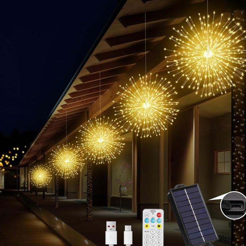 Solar LED Firework Lights – Automatic Outdoor Decorative Lighting for Gardens & Patios