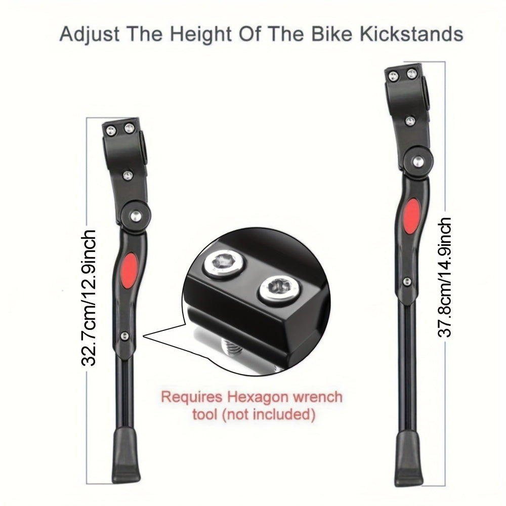 Adjustable Bike Kickstand – Aluminum, 32.7–37.8 cm & Universal Fit