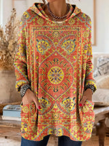 Optimized Product Title: Vintage-inspirierte Kapuzenstrick-Tunika mit Taschen – Ethnischer Druck für Damen, Bequem und Stilvoll

This title includes relevant keywords while maintaining clarity and appeal for potential customers.