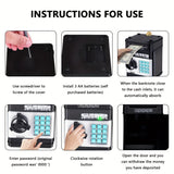 Electronic Money Bank with Code Lock – Sound & LED, Coins & Notes, ABS