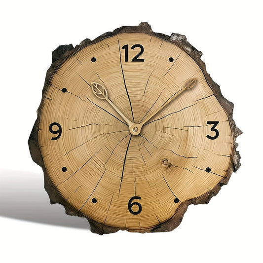 Wall Clock – Rustic Wood Slice Design, Natural Log & Home Decor Accent