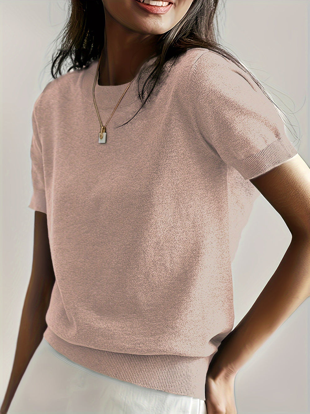 Enhanced Product Title: Leah™ Casual Short Sleeve Top for Women - Stylish and Comfortable Everyday Wear

This optimized title includes relevant keywords for better visibility on Google Shopping while maintaining clarity and appeal for potential customers.