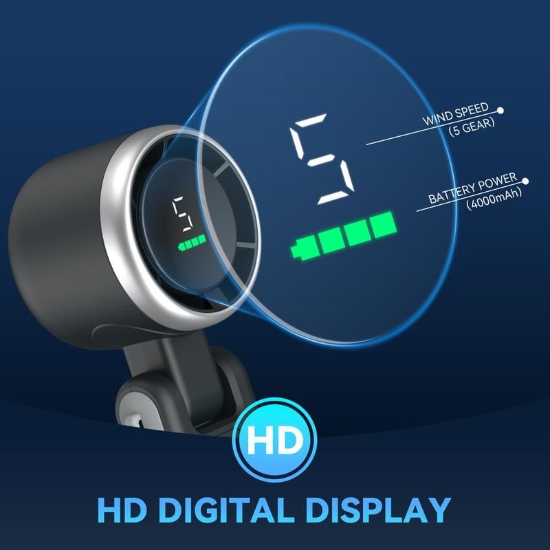 Foldable Handheld Fan – Brushless Motor 13550 RPM, 5 Speeds & 10-Hour Battery