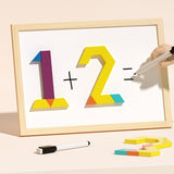 Magnetisches Holz-Puzzle mit geometrischen Formen
