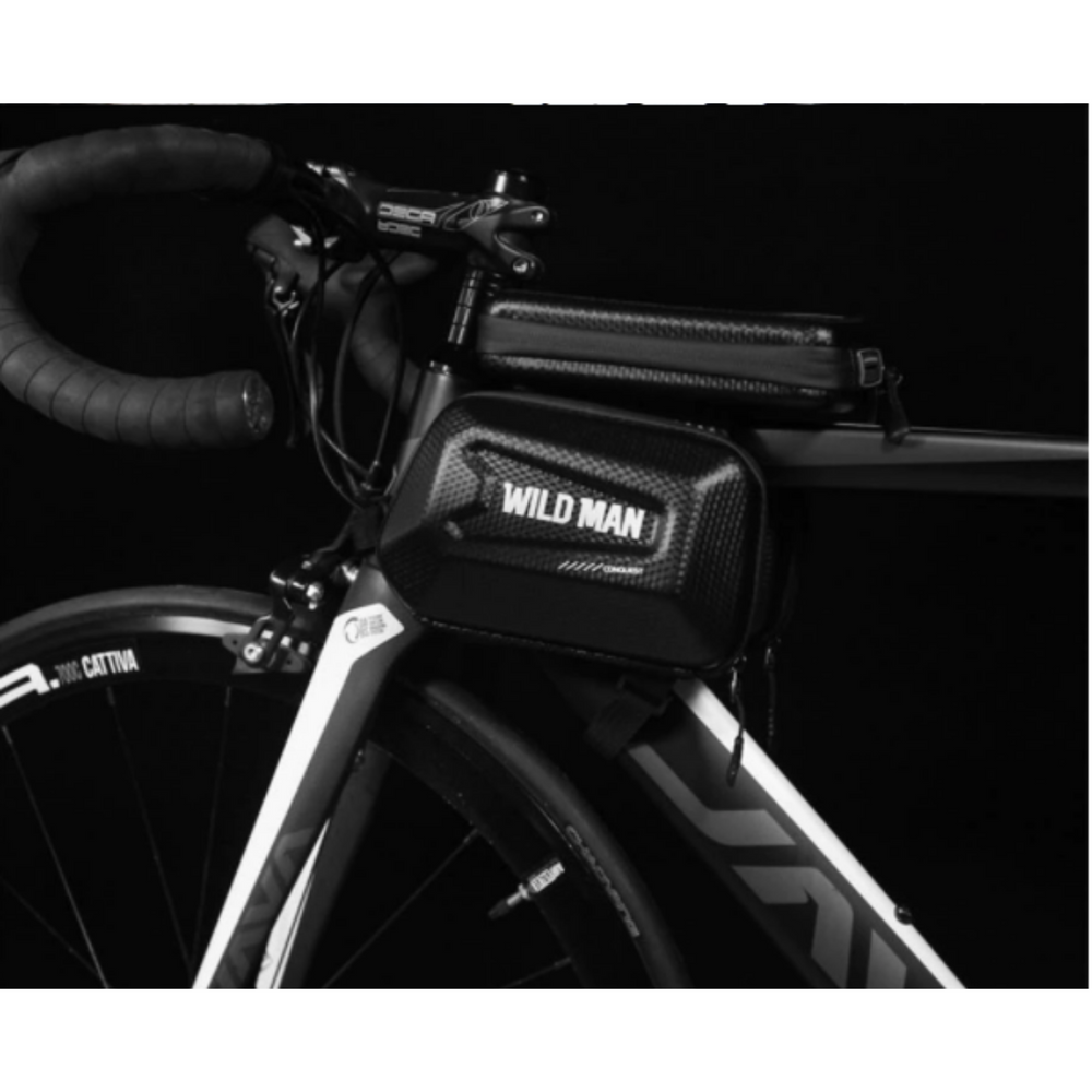 Bicycle Frame Bag – Touchscreen Window, Waterproof Hard Shell & Fits Phones up to 19×9cm
