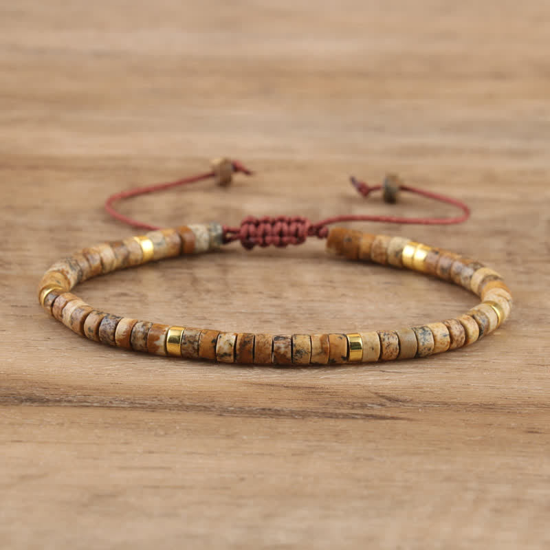 Seraphina – Braided Bracelet with 2.4mm Natural Stone Beads