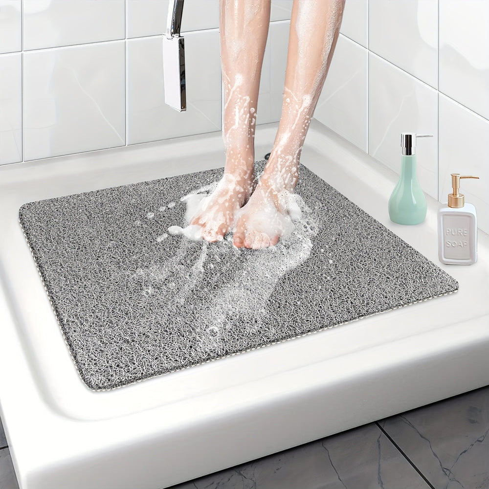 Non-Slip Loofah Shower Mat – Quick-Drying PVC, 53×53cm & 2200 g/m² Density