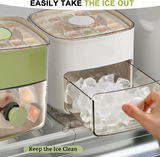 Ice Cube Tray with Lid & Storage Bin – Easy-Release, 48 Cubes, with Tongs