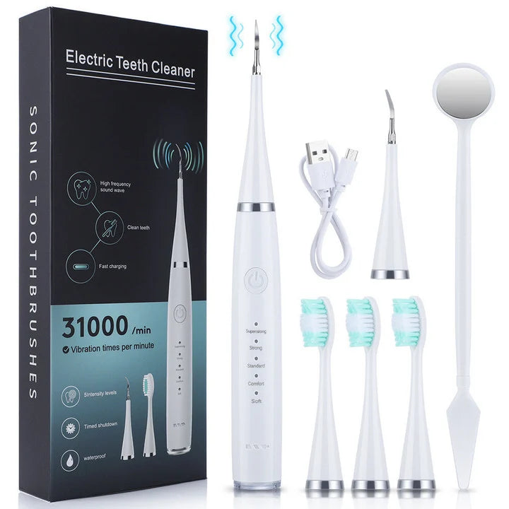 Ultrasonic Electric Tooth Cleaner – 5 Modes, 31,000 VPM & USB Rechargeable