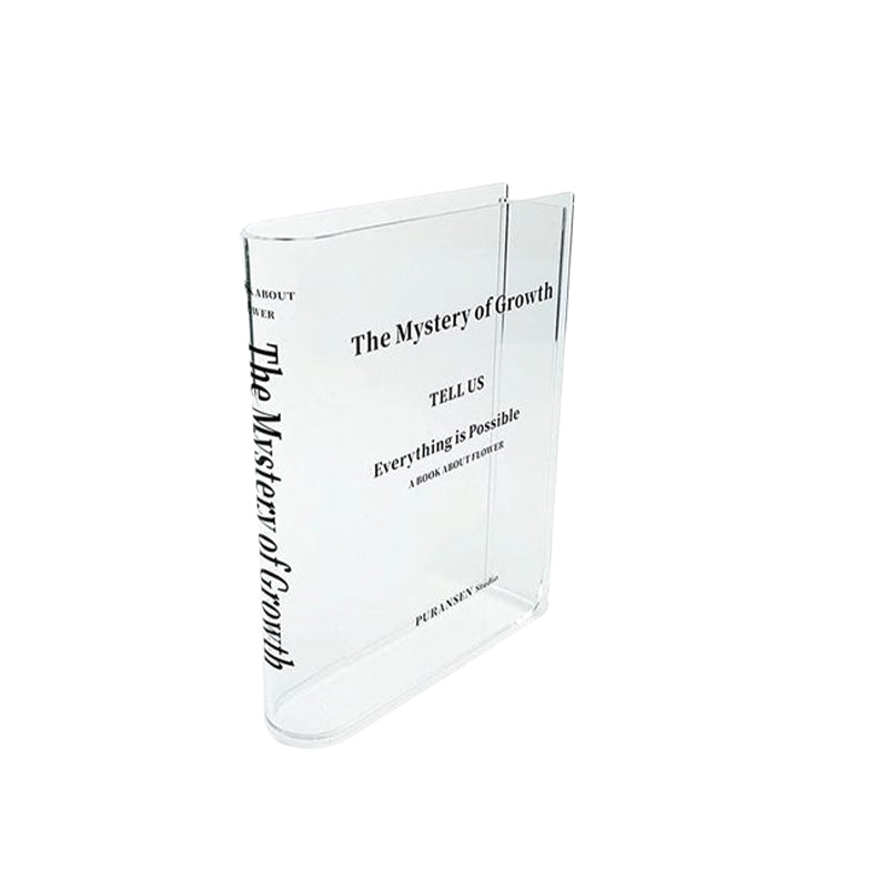 Book-Shaped Acrylic Bud Vase – Clear, Shatterproof & Modern Minimalist