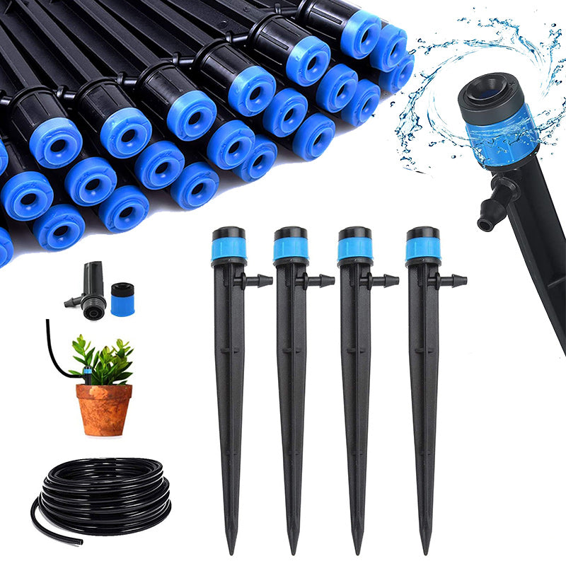 360° Drip Irrigation Set – 50 Adjustable Nozzles, Quick Connectors & PVC Stakes