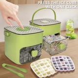 Ice Cube Tray with Lid & Storage Bin – Easy-Release, 48 Cubes, with Tongs