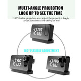 LED Projection Alarm Clock – 180° Ceiling Display, 18cm LED, Dual Alarm & USB Charging