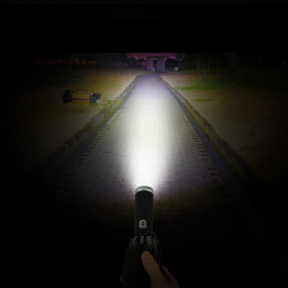 Windproof LED Umbrella – Automatic Open/Close, 105cm & Rechargeable Battery