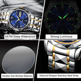 Kalsten | Waterproof Luminous Stainless Steel Two-tone Quartz Men's Watch
