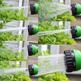 Expandable Garden Hose with 7-Function Spray Nozzle – 3x Stretch, Green & Standard Fittings