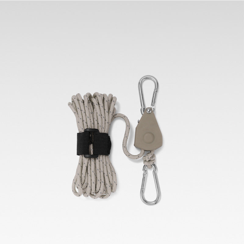 Tent Guy Line with Pulley System – 190kg Capacity, Reflective, Aluminum Alloy
