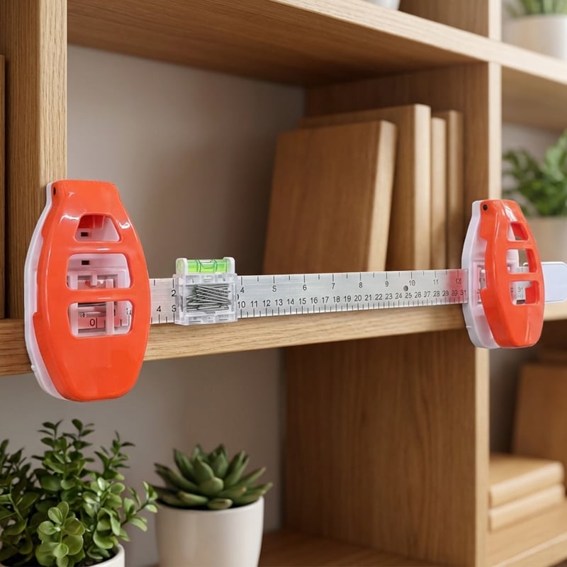Picture Hanging Tool with Level & Ruler – Marking Pins, ABS, 48cm