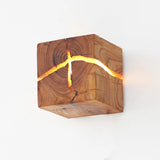 WoodAura Wall Light | Hand-Carved Solid Wood Resin Design