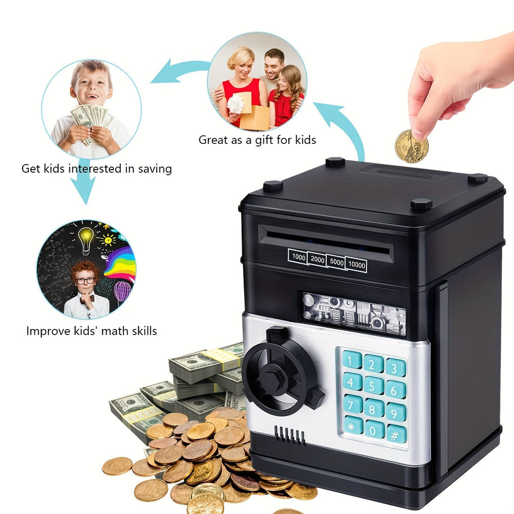 Electronic Money Bank with Code Lock – Sound & LED, Coins & Notes, ABS