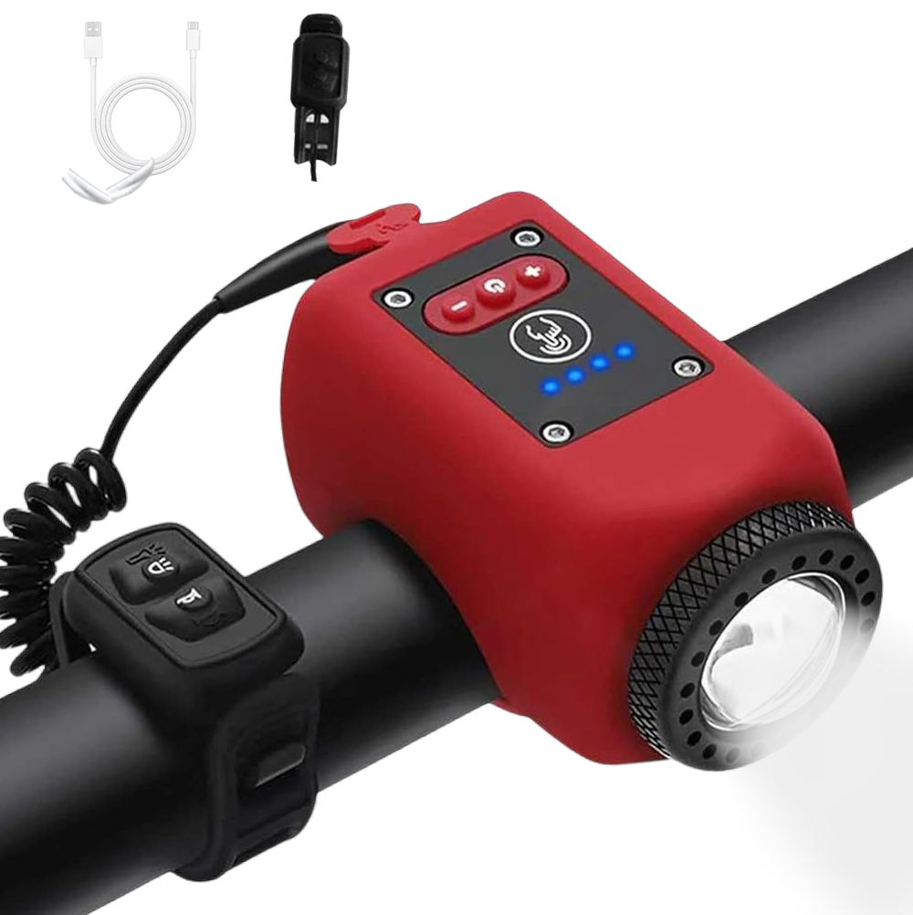 2-in-1 Bike Light & Horn – 12 COB LEDs, 110dB Horn & USB Rechargeable