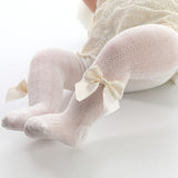 Adorable Baby Girls' Tights with Bow - Perfect for Spring & Autumn Fashion