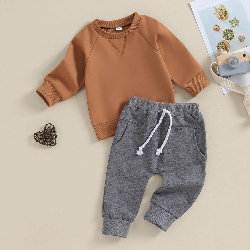 Baby Jogger Winter Set - Cozy Contrast Sweatshirt & Trousers for Infants | Warm & Stylish Baby Outfit