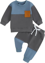 Baby Jogger Winter Set - Cozy Contrast Sweatshirt & Trousers for Infants | Warm & Stylish Baby Outfit