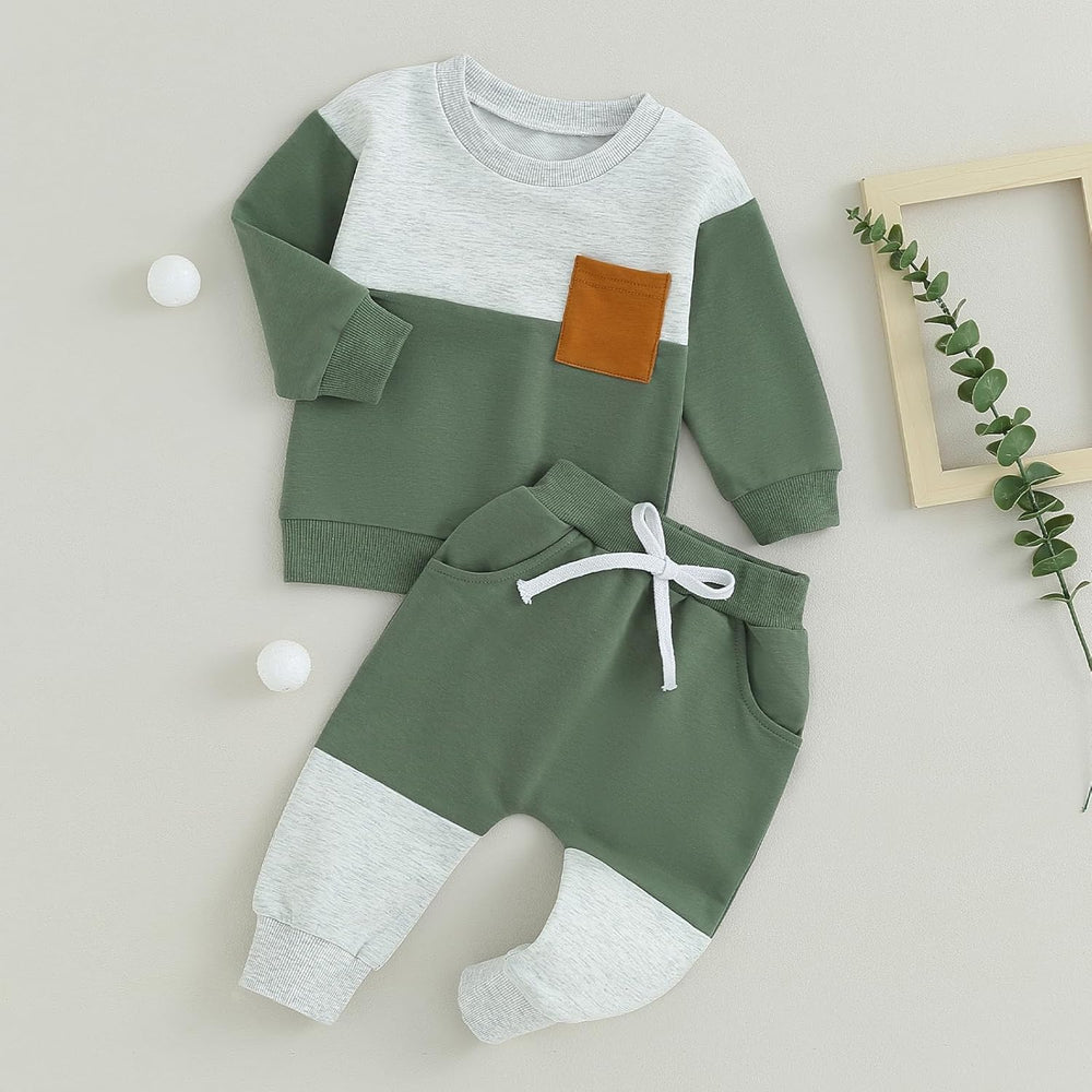 Baby Jogger Winter Set - Cozy Contrast Sweatshirt & Trousers for Infants | Warm & Stylish Baby Outfit
