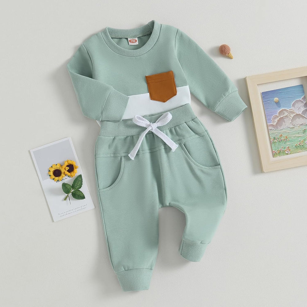 Baby Jogger Winter Set - Cozy Contrast Sweatshirt & Trousers for Infants | Warm & Stylish Baby Outfit