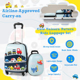 Kids' 2-Piece Hard-Shell Luggage Set with Helicopter Design & 360° Spinner Wheels - Includes Matching Backpack