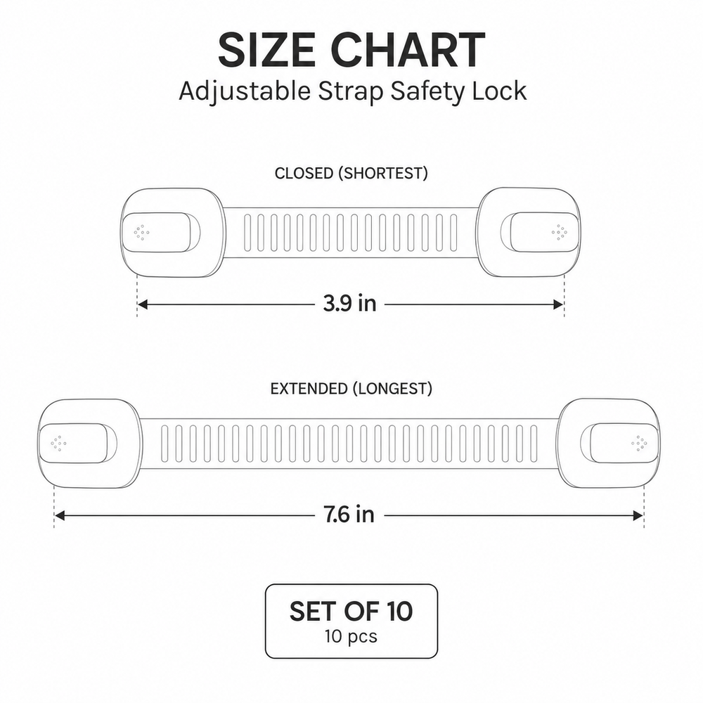 Cabinet Locks – Baby Proof, No-Drill Adhesive Straps & Child Safety