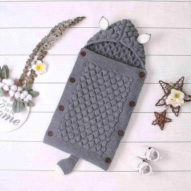 Handcrafted Knitted Baby Sleep Sack with Ears and Tail - Cozy & Adorable Infant Sleepwear